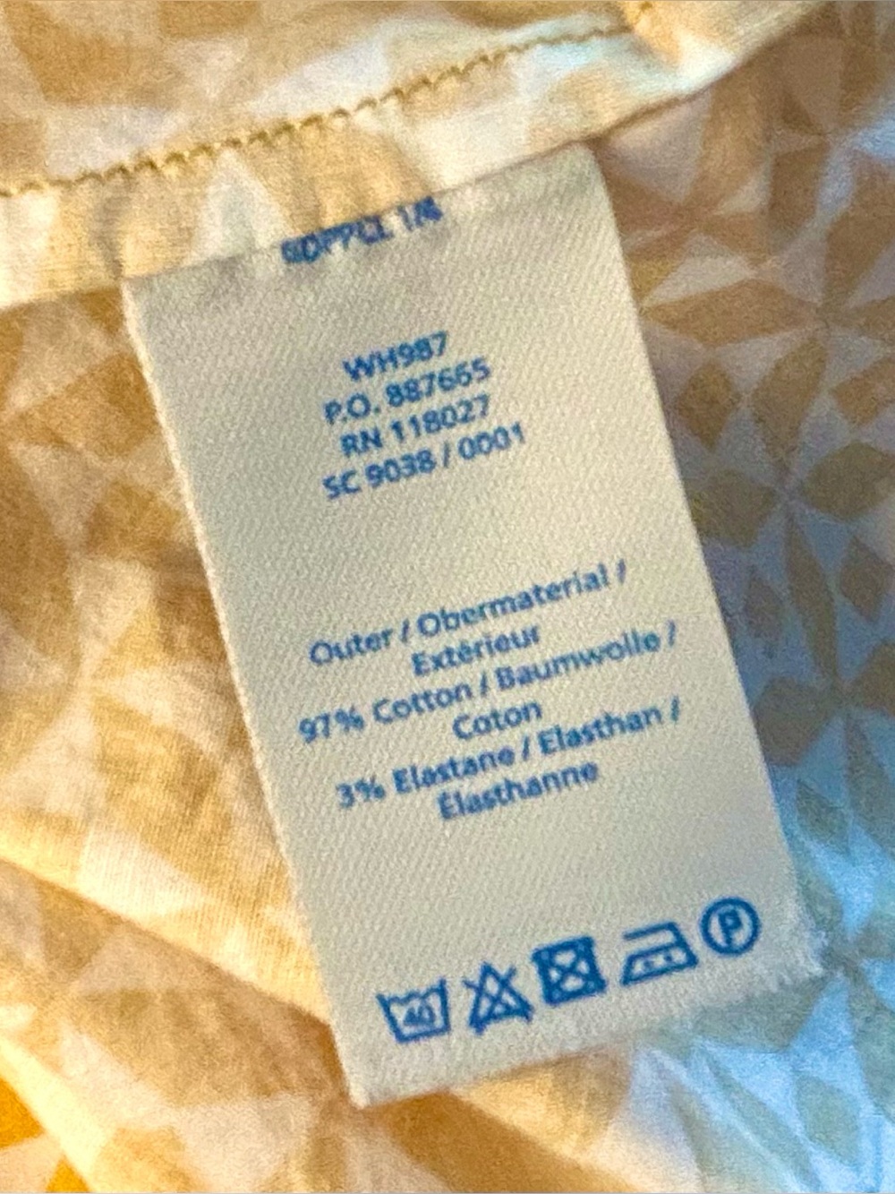 Boden Sophia Mustard Yellow, White Geometric Daisy Cotton Shirt Dress, Size 8 - Picture 16 of 16
